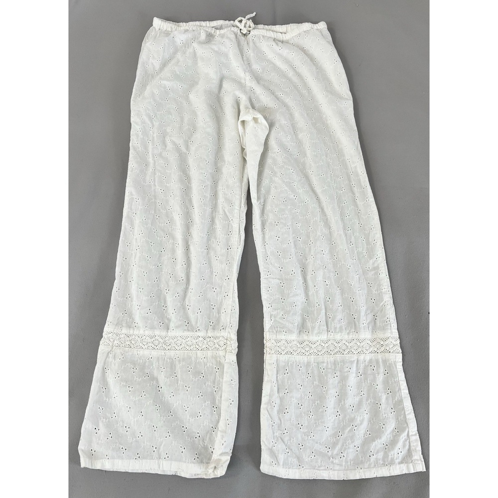 VTG Old Navy Intimate Pants Eyelet‎ Waistband Sz XL Women's Y2K White